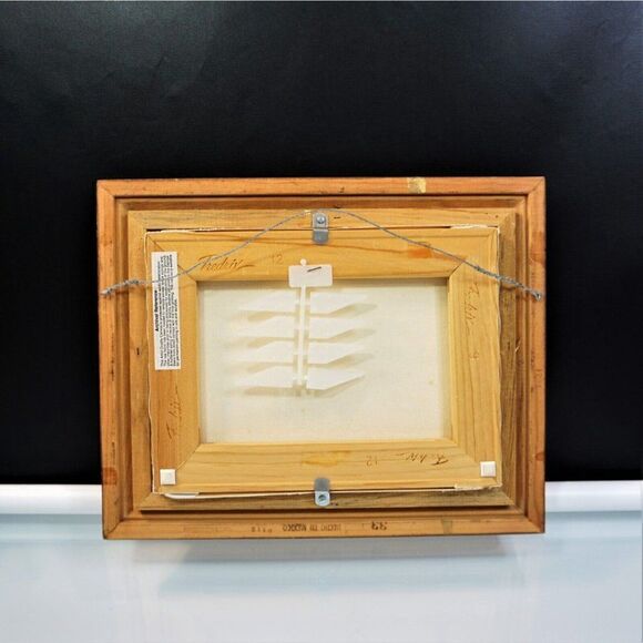 Folk Art Painting Naive Primitive Americana Vintage Art Naif Signed On Canvas - Picture 10 of 11